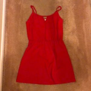 Red spaghetti strap dress